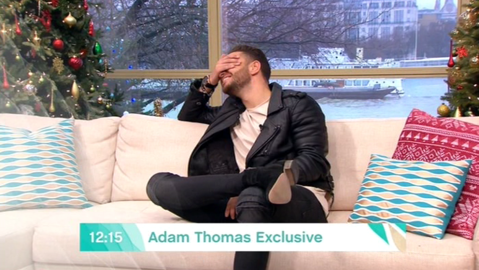  Adam Thomas couldn't stop laughing after Holly and Phil revealed he couldn't remember his post-jungle interview