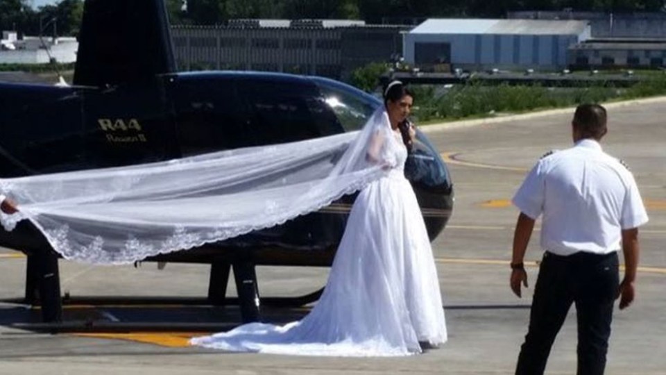 Rosemeire Silva Nascimento planned to arrive to her wedding in style in a helicopter 