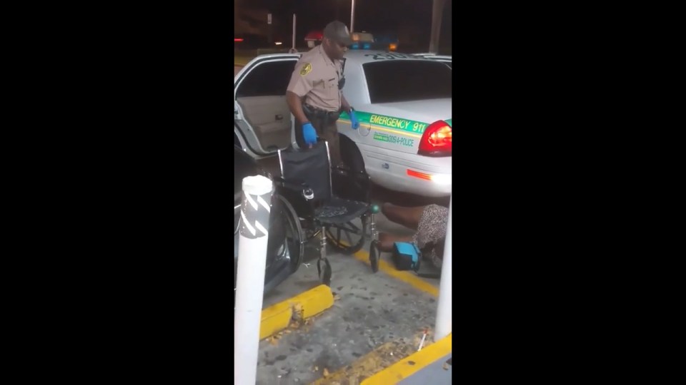  Double amputee falls out of wheelchair in shocking arrest in Miami, Florida