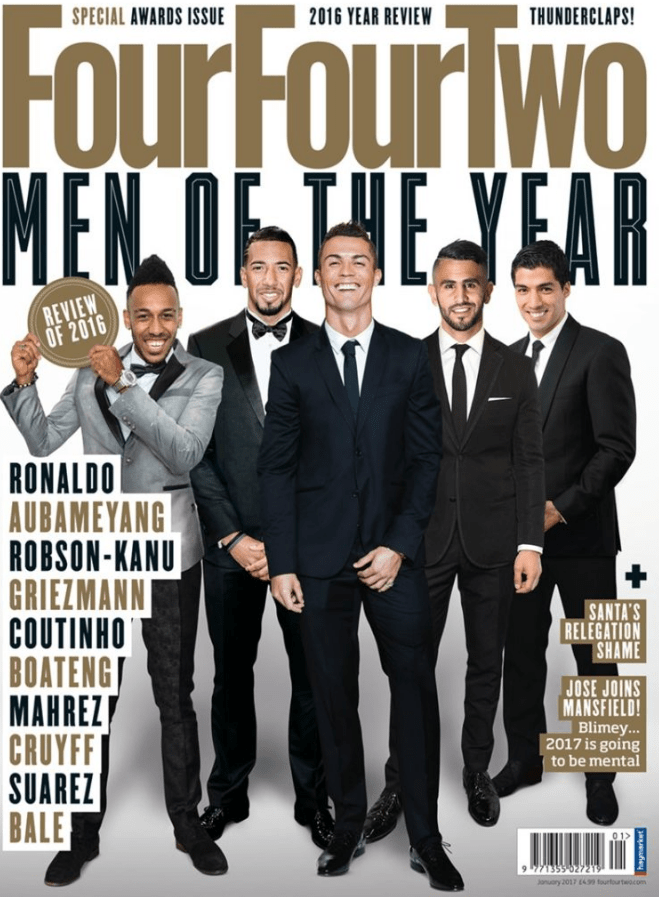 Ronaldo posed at the front of the pack on front cover of FourFourTwo