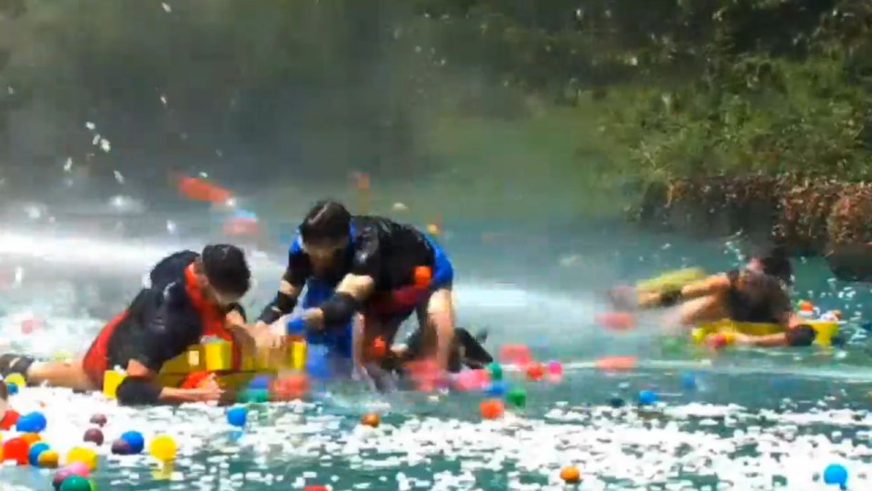 The stars were forced to beat the water jets