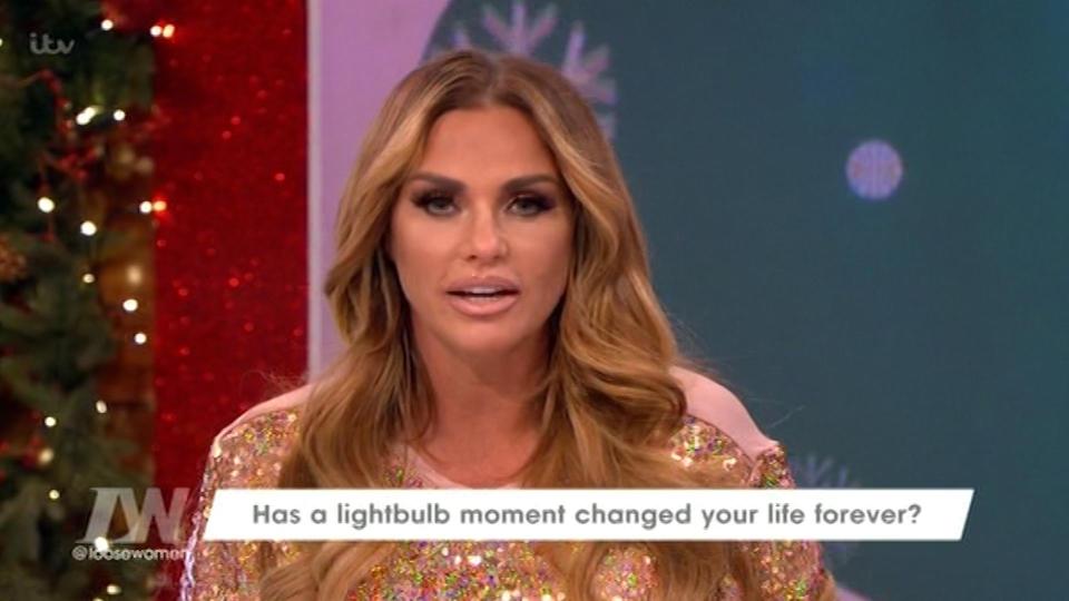  Katie Price announced her decision to give up the booze on Wednesday's episode of Loose Women