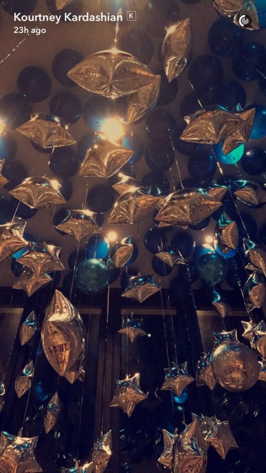 Kourtney shared a picture of the balloons which Kim put up for the party