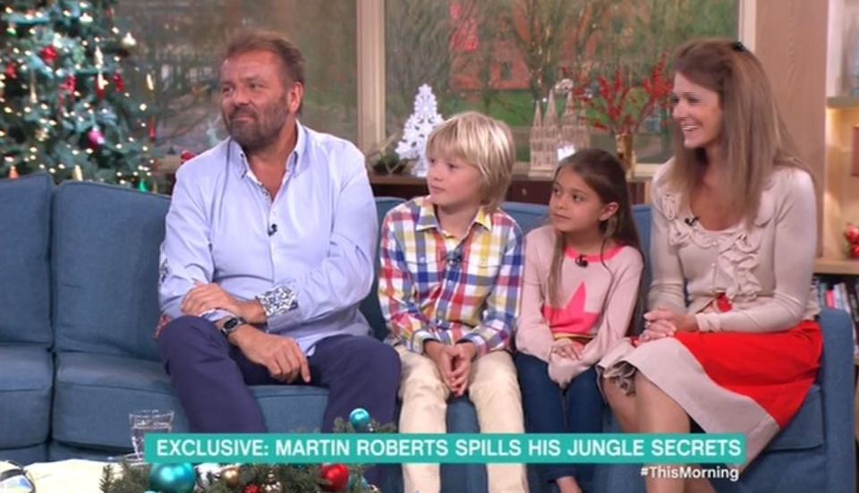  Martin was joined by his wife Kirsty and their two children