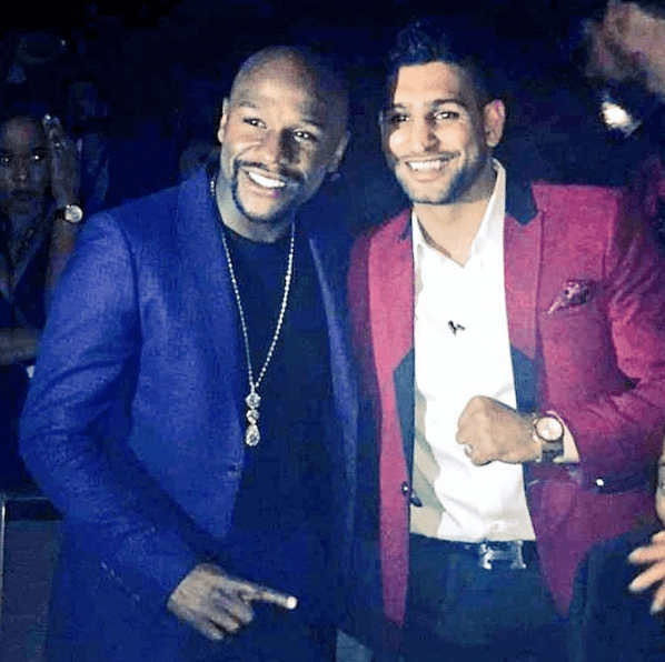 Amir Khan and Floyd Weather posed for a photo together in Miami