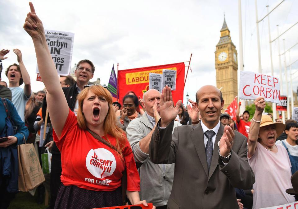  Momentum supporters at a demonstration last year