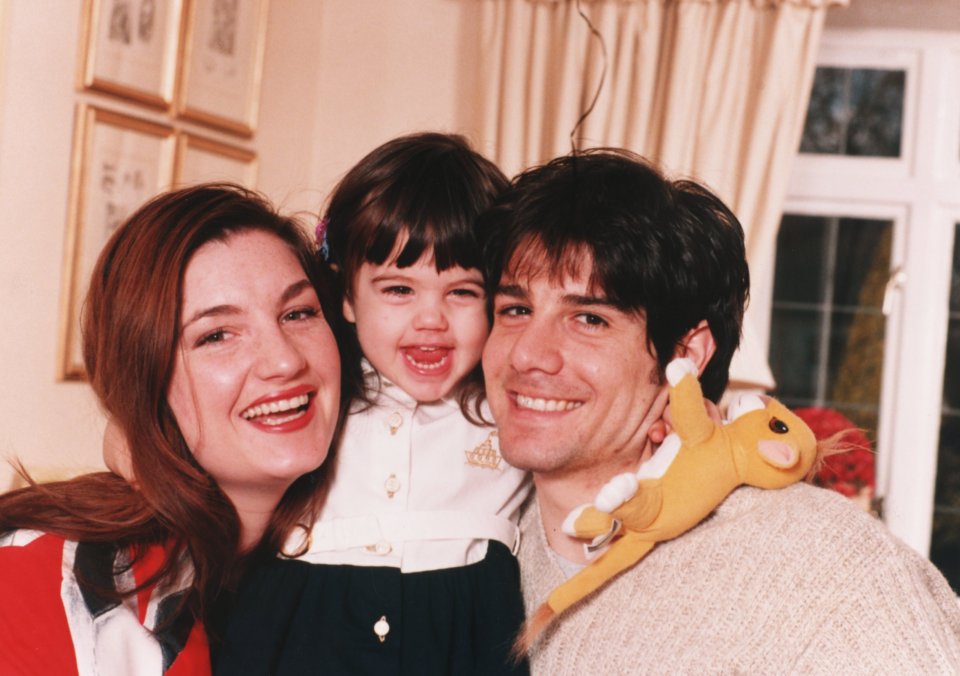 Birmingham City managing director Karren Brady and Fulham footballer Paul Peschisolido and their daughter Sophia. 