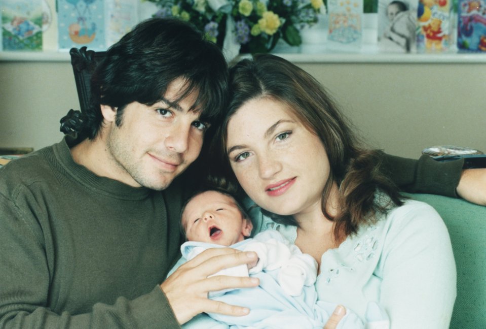 Birmingham City managing director Karren Brady, husband Paul Peschisolido of Fulham and their baby son Paolo. 