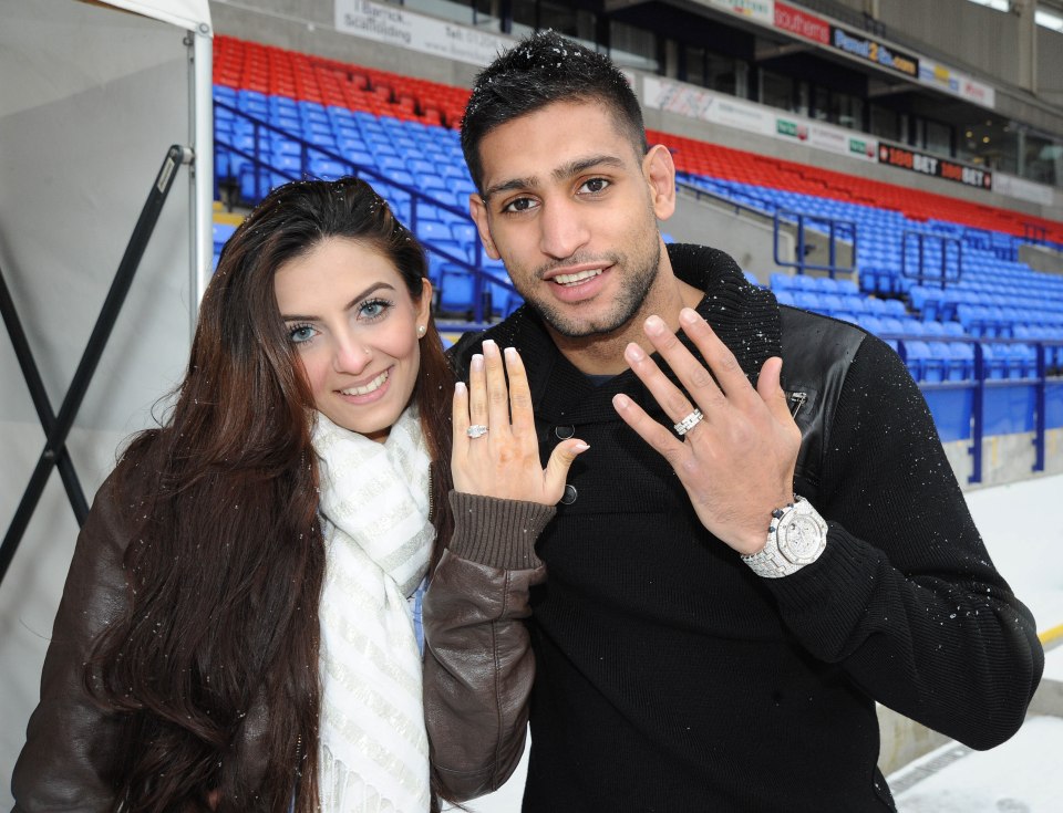 Amir and Faryal shortly after getting engaged