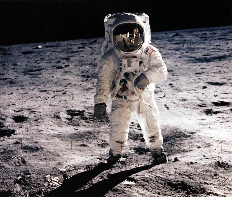 This 1969 file photo shows Buzz walking on the surface of the moon