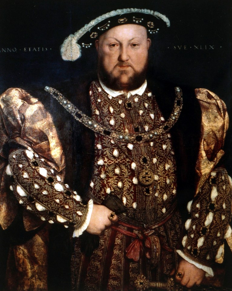 History Illustration. English Royalty. pic: circa 1520. King Henry VIII (1491-1547) who reigned 1509-1547, pictured in this portrait painted by Holbein. Henry VIII was famous for his 6 wives and his break with the Roman Catholic Church in Rome.