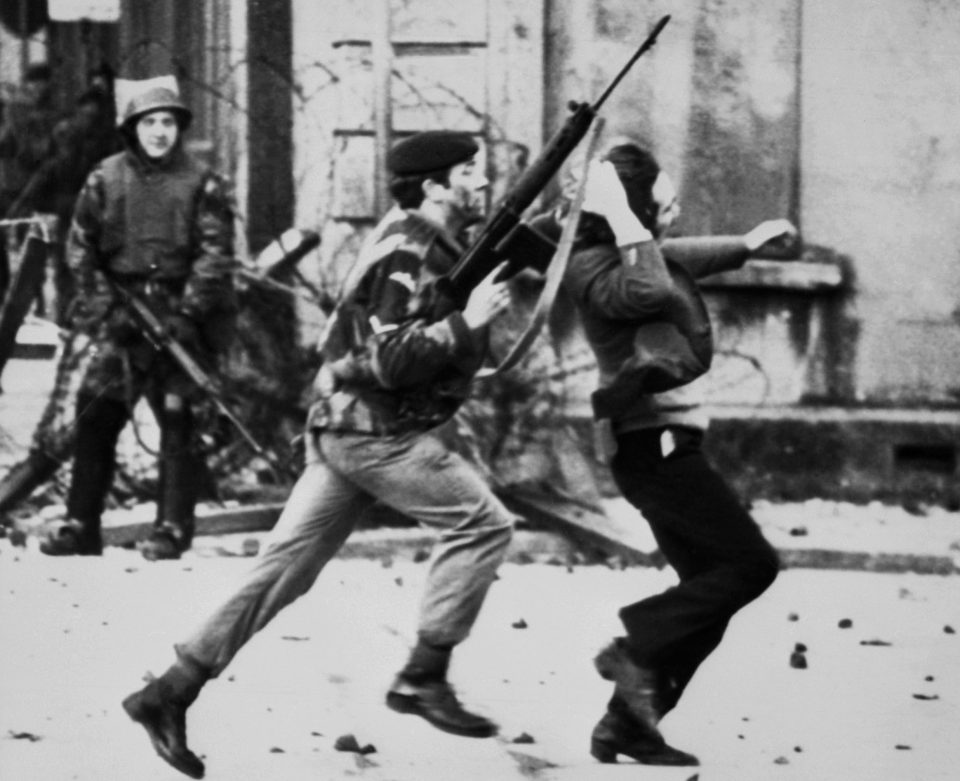  A British soldier dragging a protester during a march later known as 'Bloody Sunday', in Londonderry, Northern Ireland