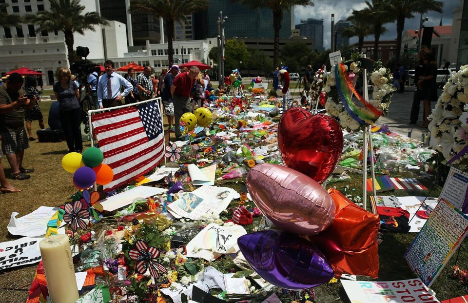  A memorial for those killed at the Pulse nightclub shooting