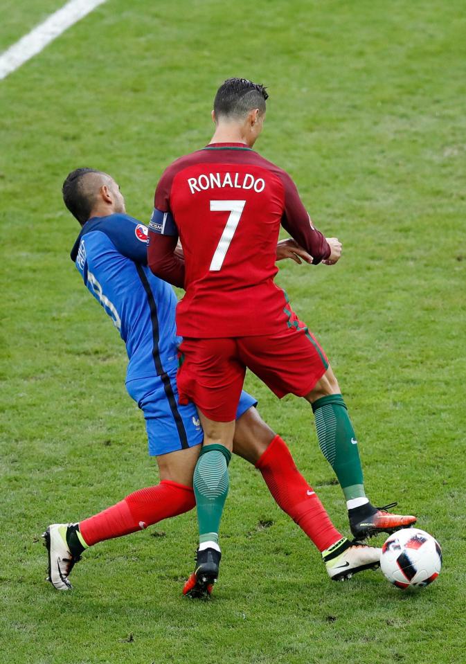  Payet's tackle on Ronaldo saw the Portugal captain subbed off in the Euro 2016 final