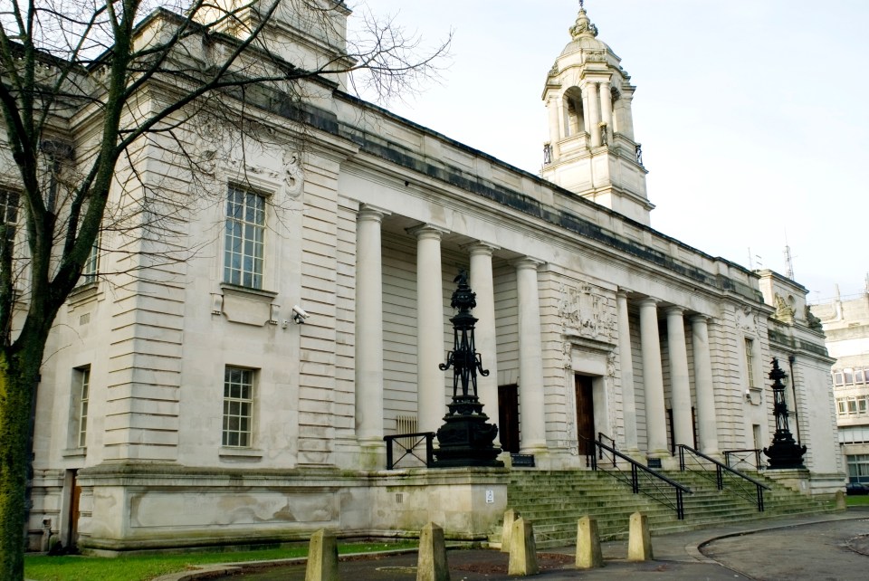  A mum is appearing at Cardiff Crown Court, general view pictured, accused of plotting with a paedophile to let him have sex with her seven-year-old daughter