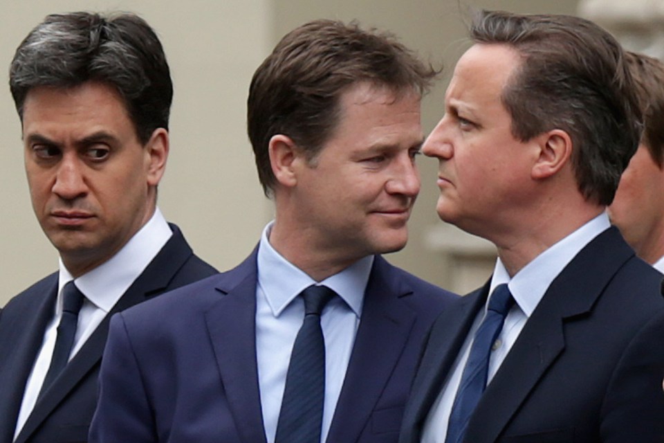 Ed Miliband, Nick Clegg, David Cameron