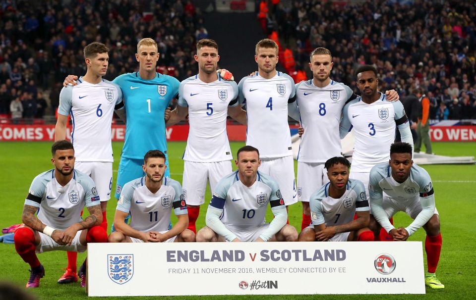  The England team prior to the 2018 FIFA World Cup qualifying, Group F match at Wembley Stadium