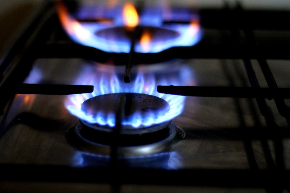 Two blue flame gas hobs