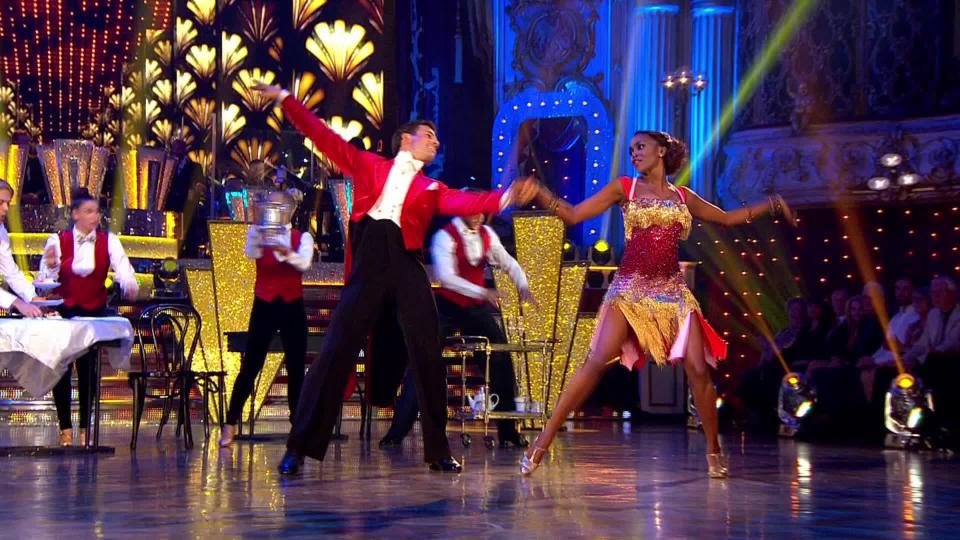  Actor Danny Mac and his dance partner Oti Mabuse receive a perfect 40 for their show-stopping charleston