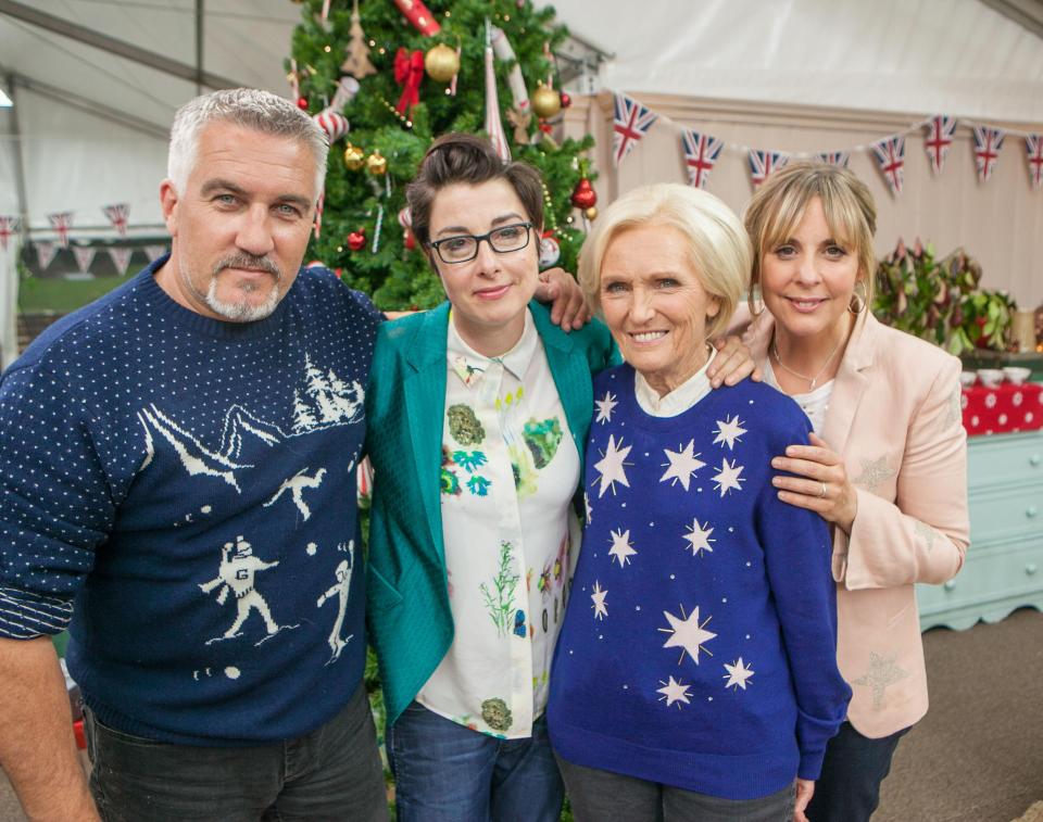  Host Mel, far right, stirs things up when she says the scandal is a Bake Off first