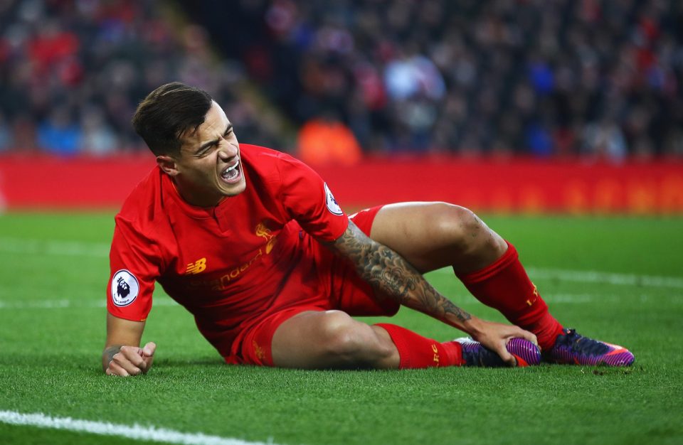 Liverpool are facing a forward shortage after Philippe Coutinho's ankle injury