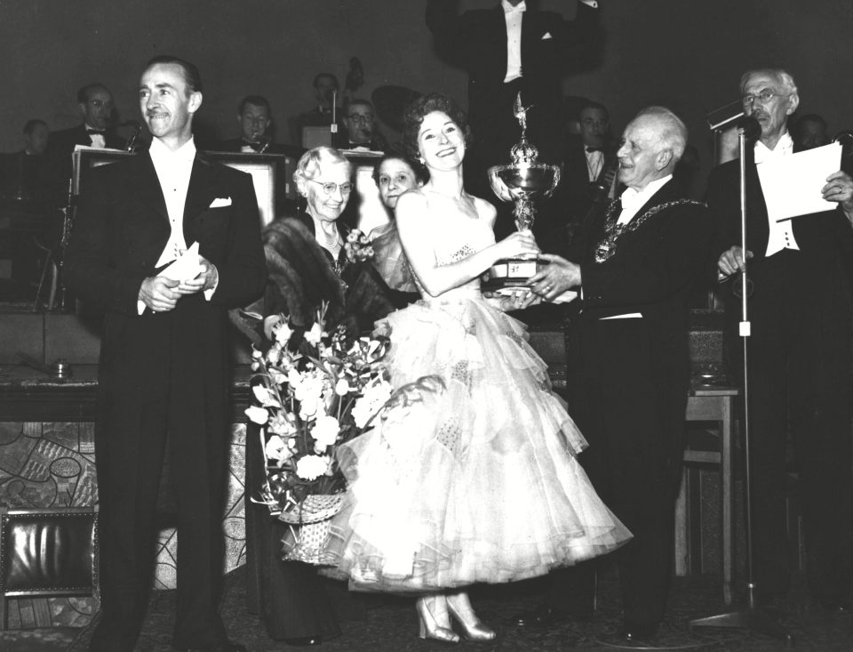  Alf Davies and Julie Reaby from Australia beam with glee as they are awarded the ballroom champions