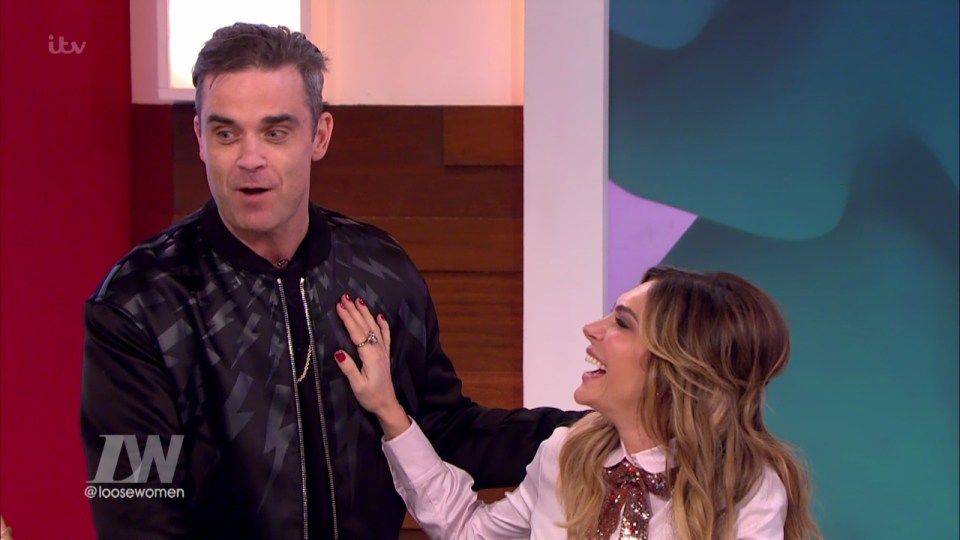  admits she's faked orgasms with Robbie Williams on 'Loose Women'. 