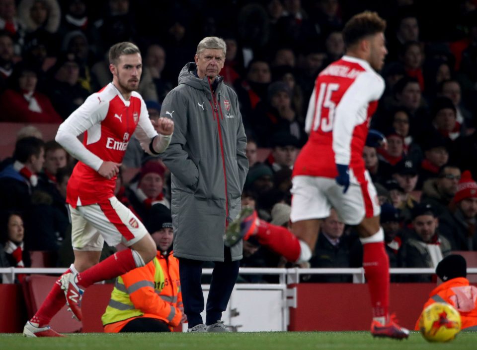 Arsenal boss Arsene Wenger shows his dejection on the touchline during their EFL Cup quarter-final exit against Southampton 