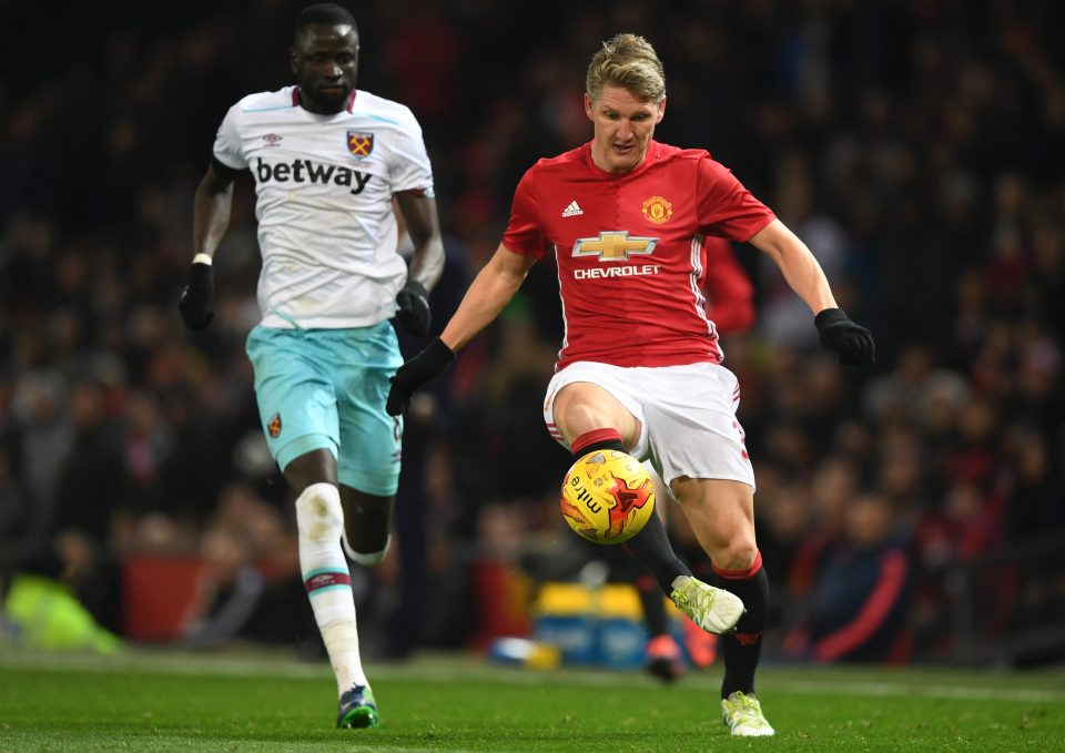 Schweinsteiger played a part in Uniteds fourth goal, as he laid in Ander Herrera who set up Zlatan Ibrahimovic for the fourth goal