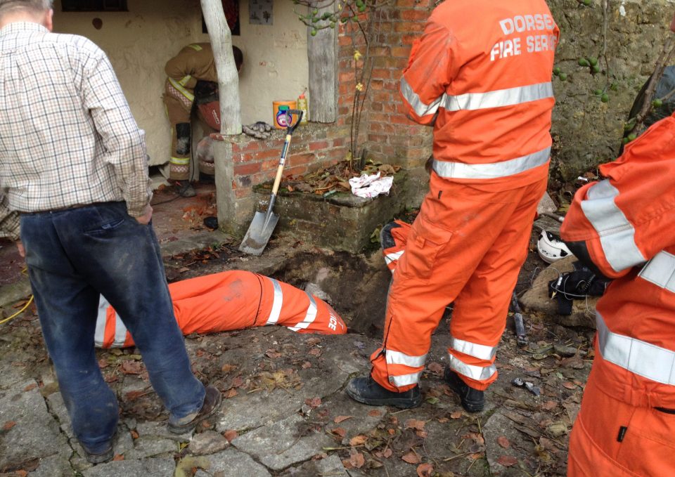  Specialist rescue crews were called to rescue the pooch