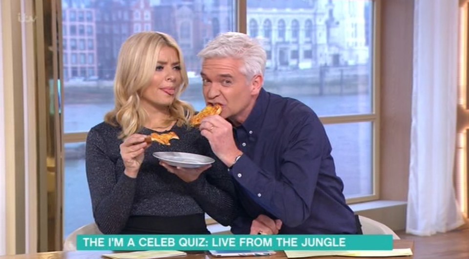 Holly Willoughby seductively ate beans on toast during a live link to Australia