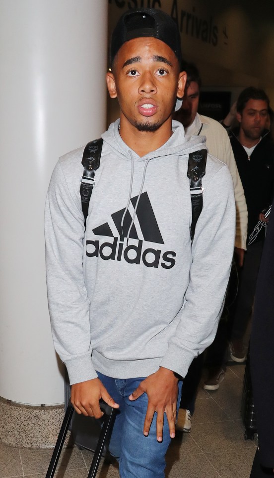 Gabriel Jesus arrived at Manchester Airport today