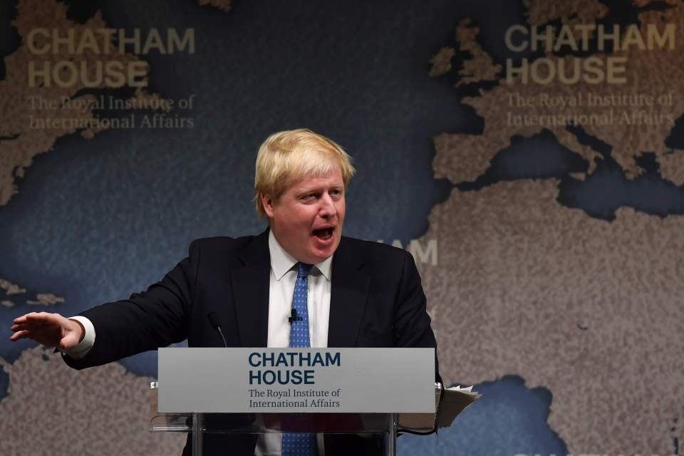  Mr Johnson was speaking about NATO funding at Chatham House in central London this morning