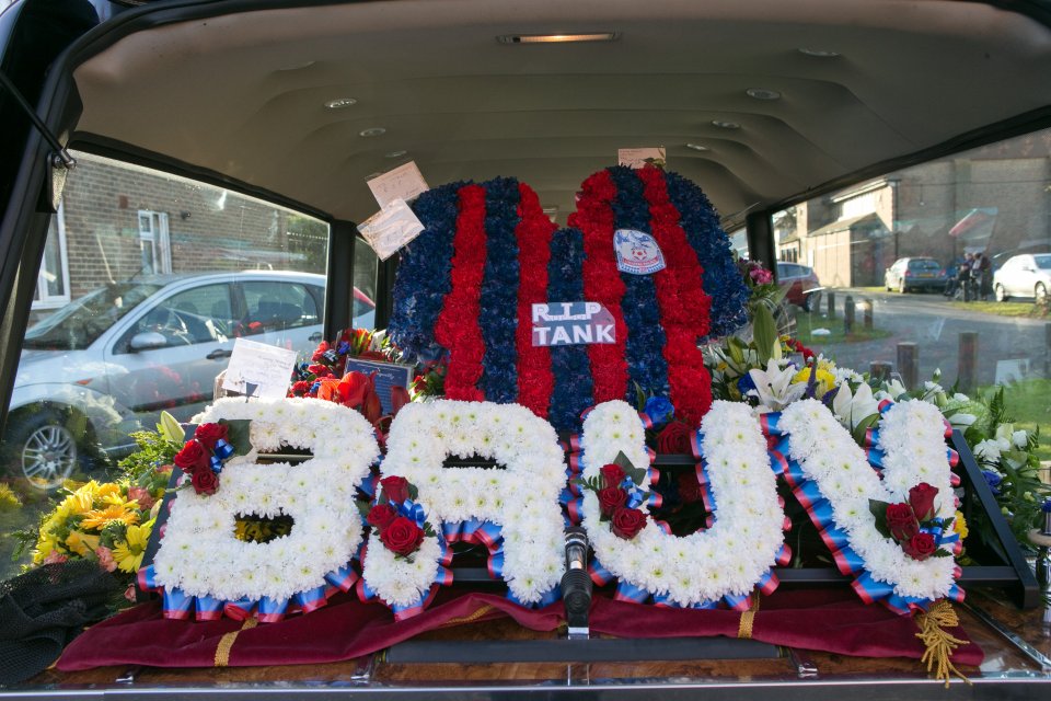  A floral tribute to tragic Philip Seary featured a design based on the shirt of his beloved Crystal Palace