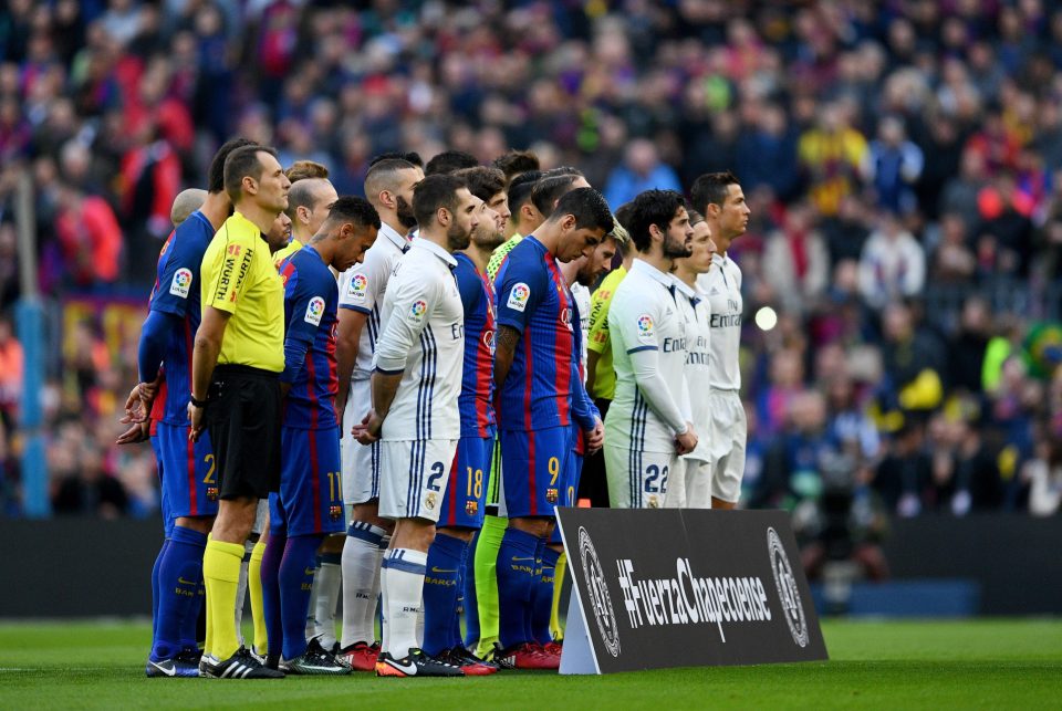  Players from Barcelona and Real Madrid observed minute's silence in December