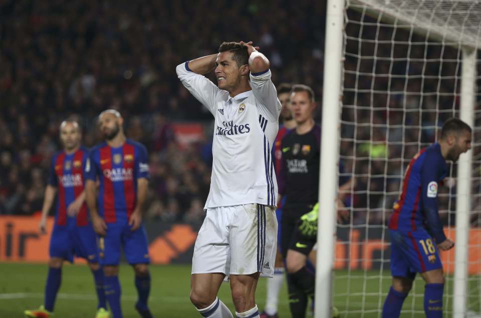  Ronaldo had a frustrating afternoon at the Nou Camp, and was pretty much anonymous in the second half