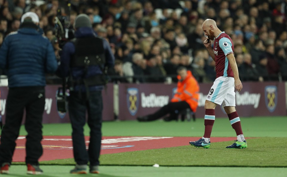  West Ham weren't helped when James Collins hobbled off injured