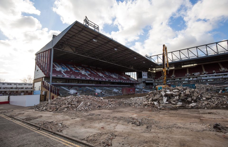  The club's East Stand has now been completed knocked down