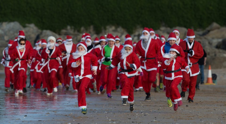 The Cornish coast was invaded by an army of Santas last weekend