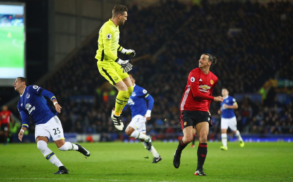 Ibrahimovic looks on as he beats Maarten Stekelenburg on the stroke of half time 