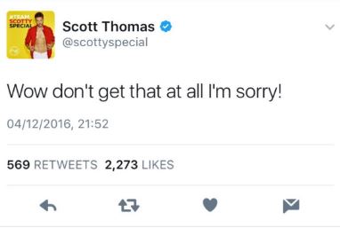  Scott Thomas was equally baffled by the result of last night's show