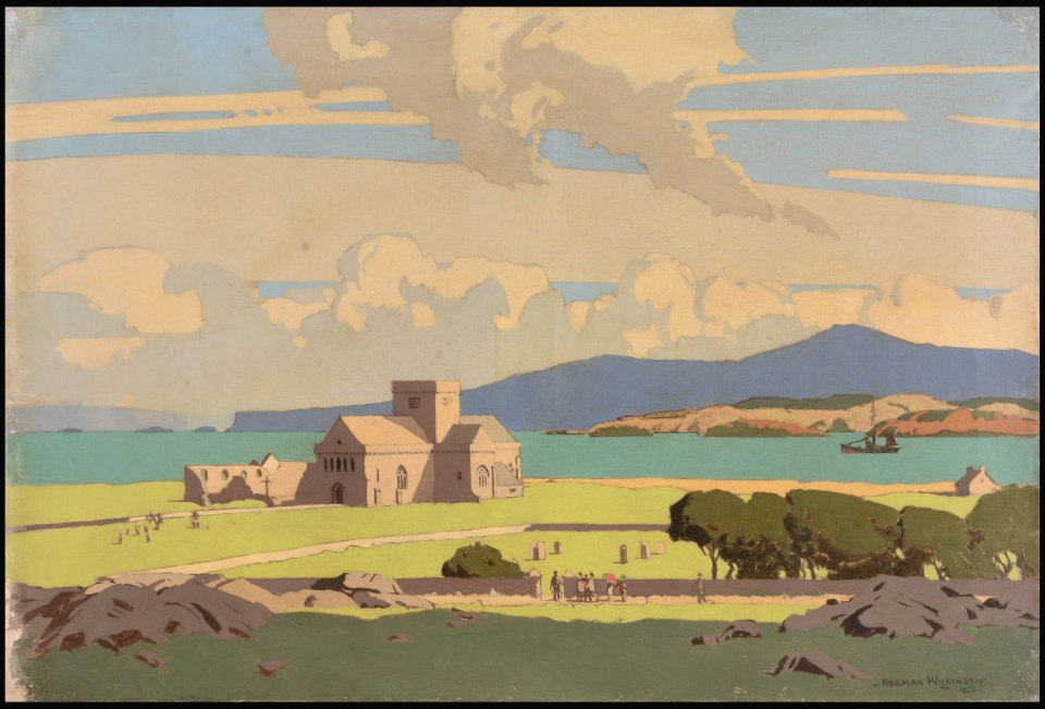 Iona Cathedral by Norman Wilkinson, for the London, Midland and Scottish Railways in 1928. Estimated to be worth £6,000