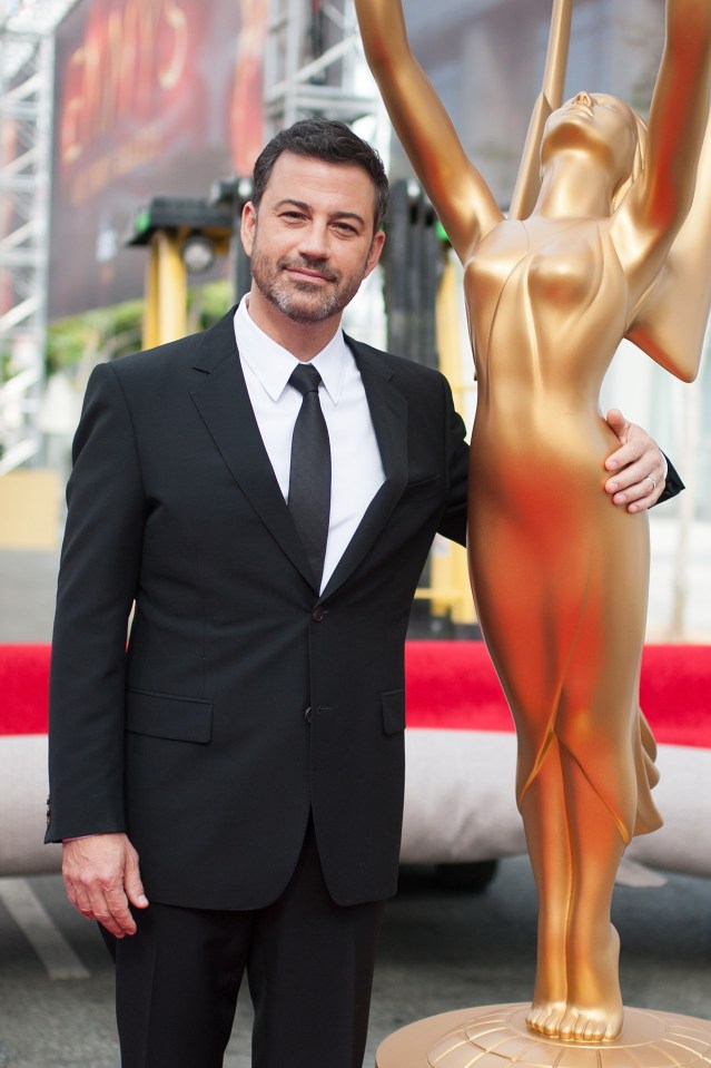 Host Jimmy Kimmel poses at the 68th Emmy Awards Red Carpet Rollout in September 2016