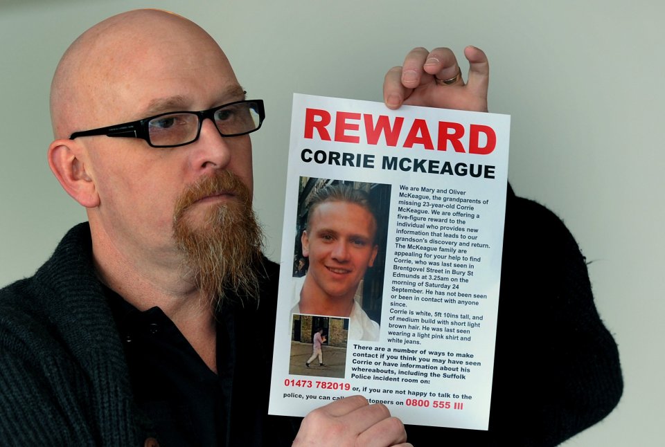  Corrie's father Martin ... family members were left in shock when Corrie 'just vanished' 10 weeks ago