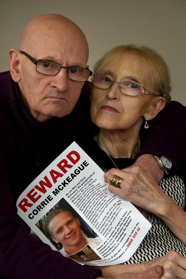  Hefty sum ... Corrie McKeague's distraught grandparents are offering up a 'five-figure reward' for information on the 23-year-old's whereabouts