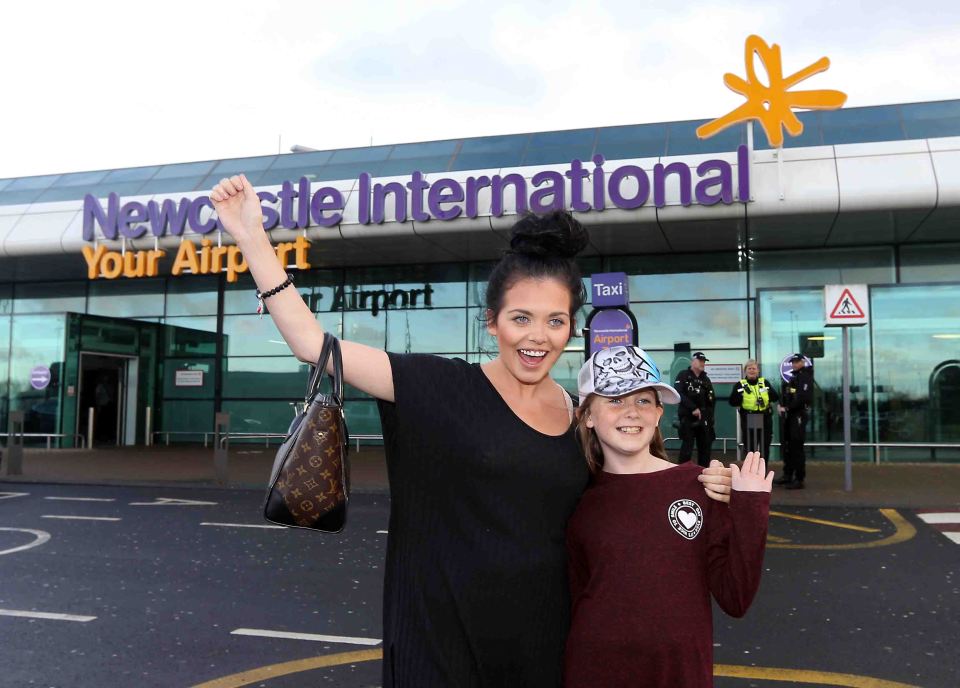 Queen of the Jungle Scarlett Moffatt has arrived back home in the North East from Australia