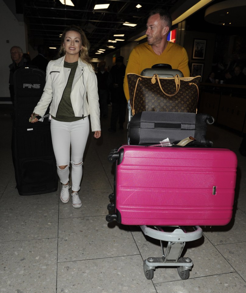 James kindly pushed all of their luggage as they headed out of the airport