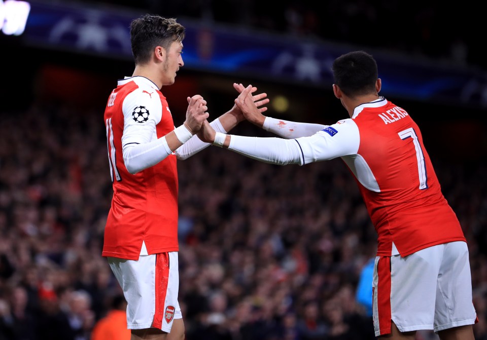 Mesut Ozil and Alexis Sanchez