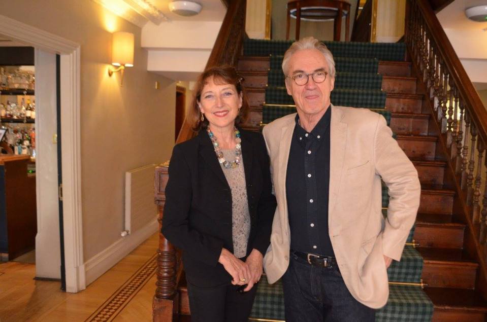 Larry Lamb and Marie Victorine were first pictured together at Castle House, Hereford, in October