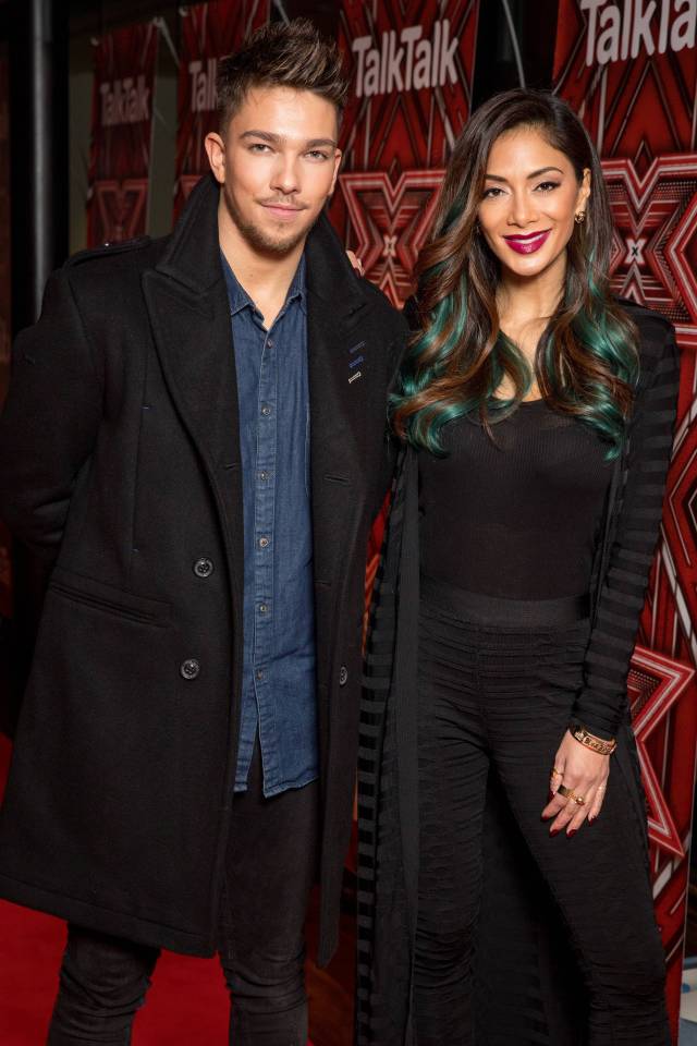  While Matt Terry cosied up to his mentor Nicole Scherzinger, who showed off her green tinted locks